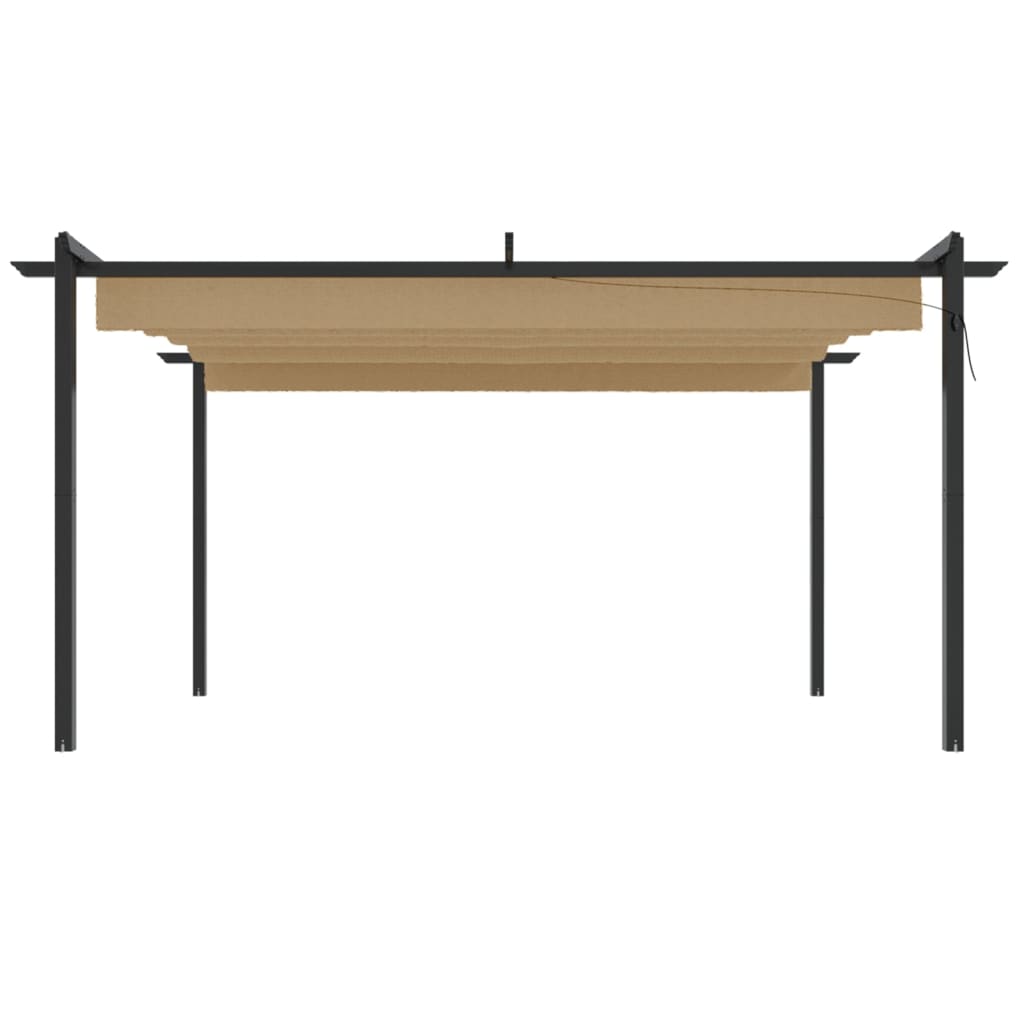vidaXL Tonnelle de jardin avec toit rétractable 4x3 m Taupe