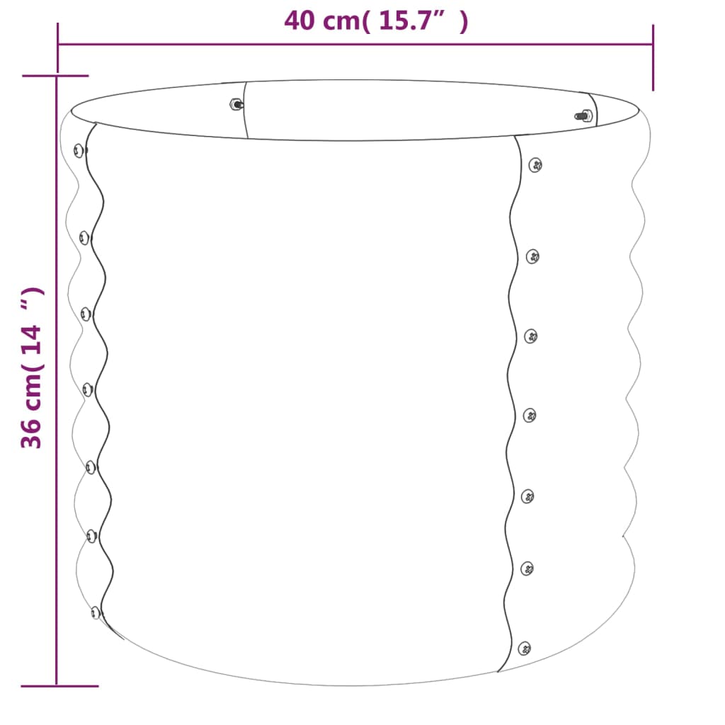 vidaXL Jardinière de jardin Acier enduit de poudre 40x40x36 cm Gris