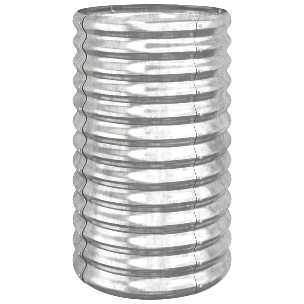 vidaXL Jardinière de jardin Acier enduit de poudre 40x40x68 cm Argenté