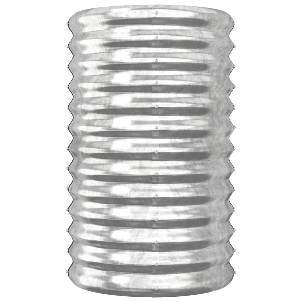 vidaXL Jardinière de jardin Acier enduit de poudre 40x40x68 cm Argenté