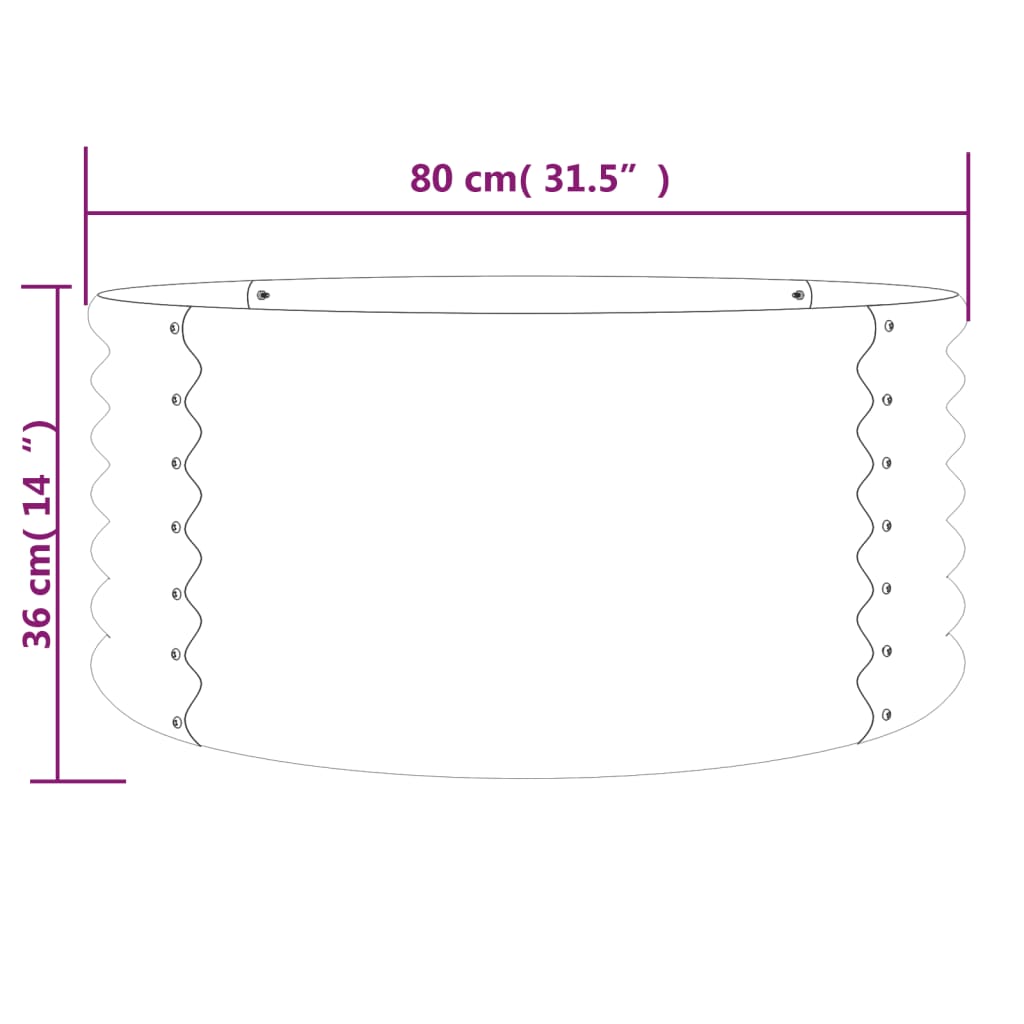 vidaXL Jardinière de jardin Acier enduit de poudre 80x80x36 cm Vert