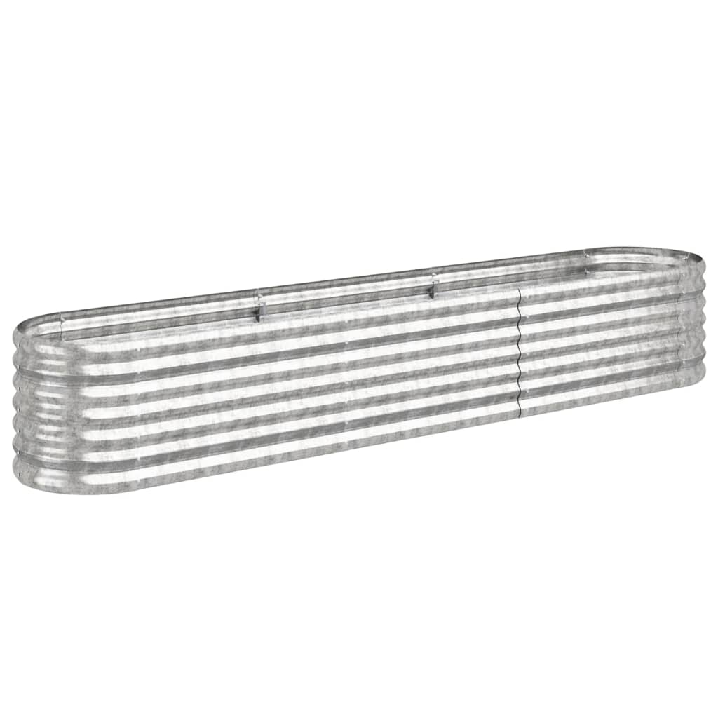 vidaXL Lit surélevé de jardin Acier enduit de poudre Argenté