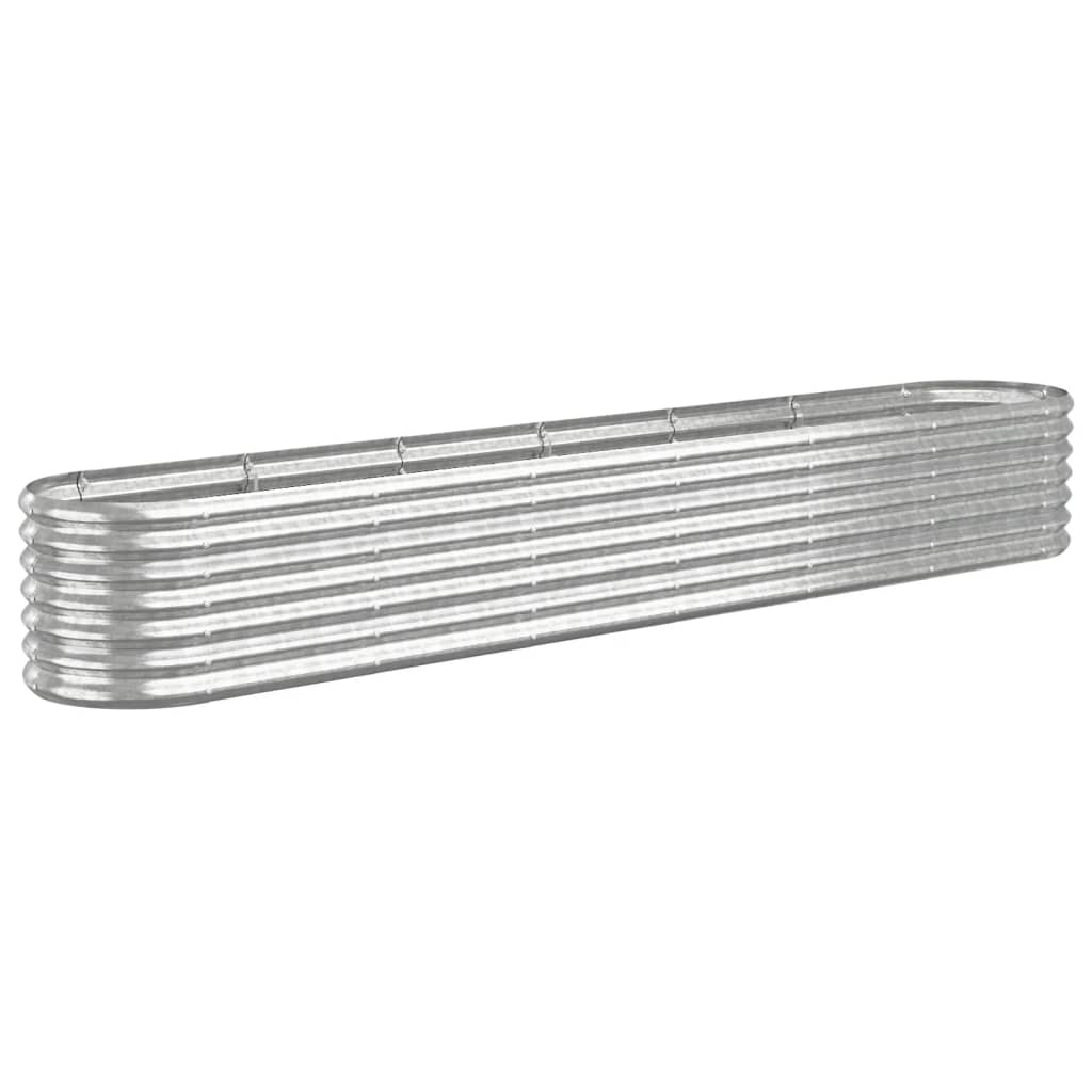 vidaXL Lit surélevé de jardin Acier enduit de poudre Argenté