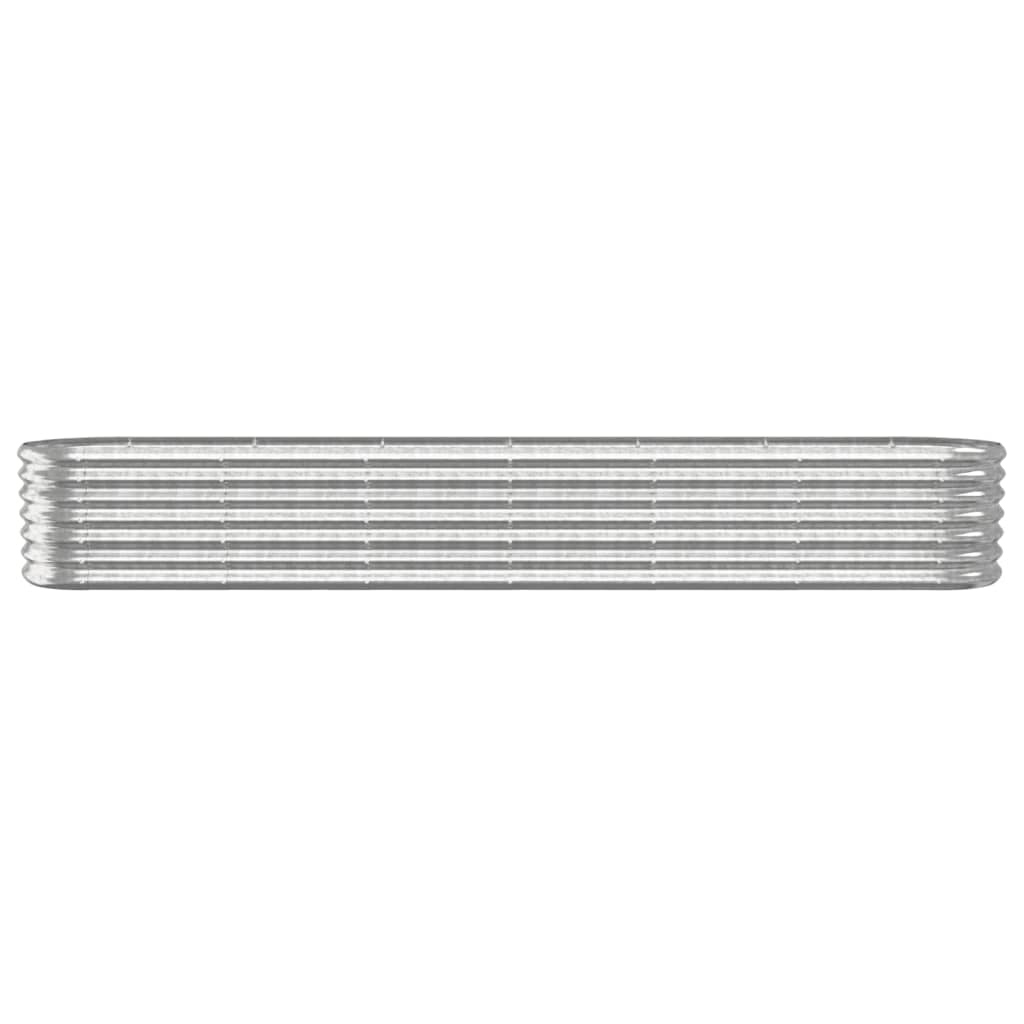 vidaXL Lit surélevé de jardin Acier enduit de poudre Argenté