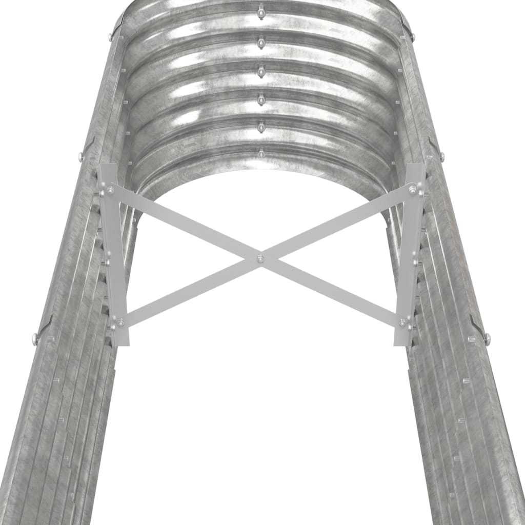vidaXL Lit surélevé de jardin Acier enduit de poudre Argenté