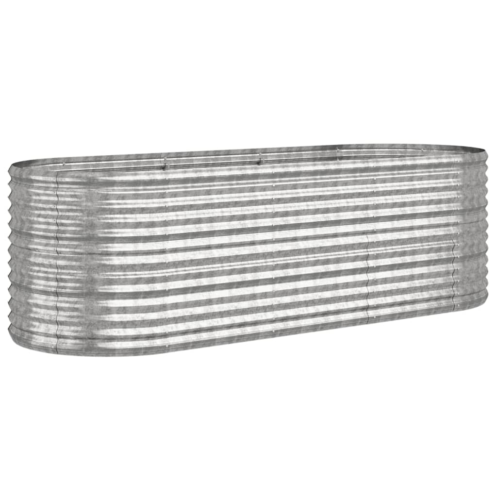 vidaXL Lit surélevé de jardin Acier enduit de poudre Argenté