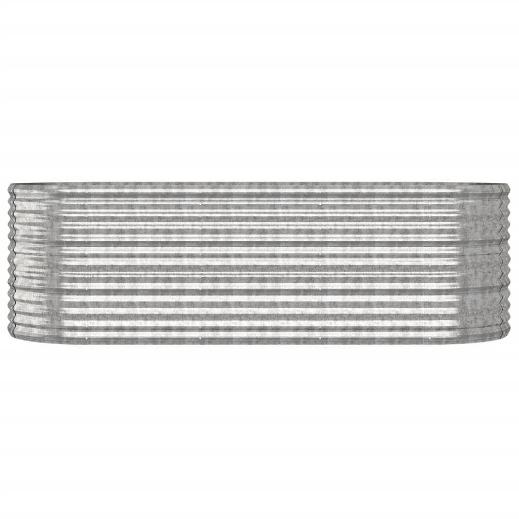 vidaXL Lit surélevé de jardin Acier enduit de poudre Argenté