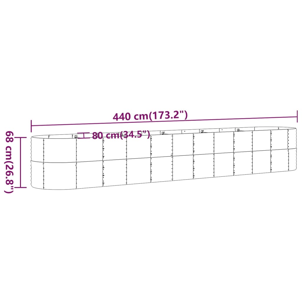 vidaXL Lit surélevé de jardin Acier enduit de poudre marron