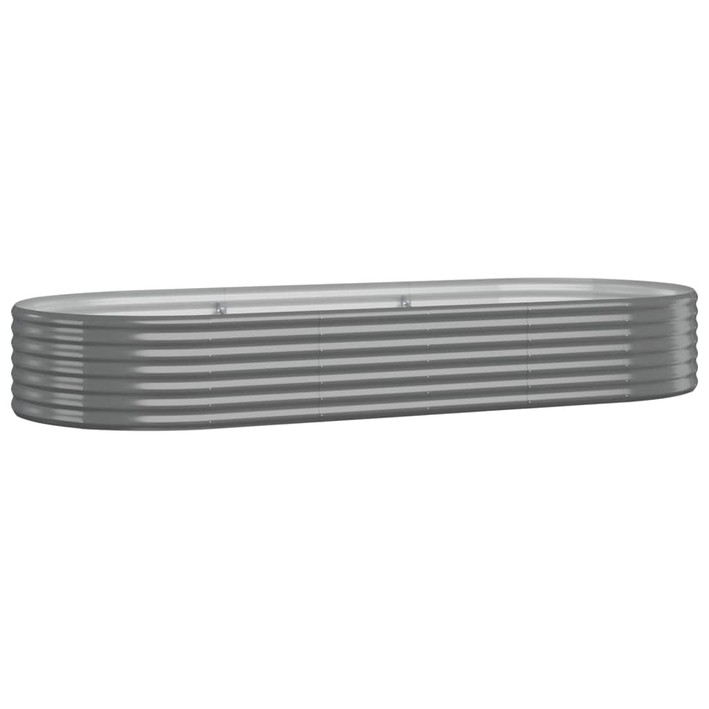 vidaXL Lit surélevé de jardin Acier enduit de poudre 249x100x36cm gris