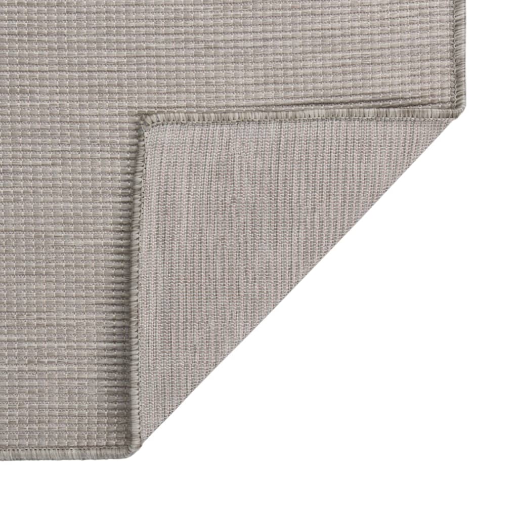 vidaXL Tapis à tissage plat d'extérieur 80x250 cm Taupe