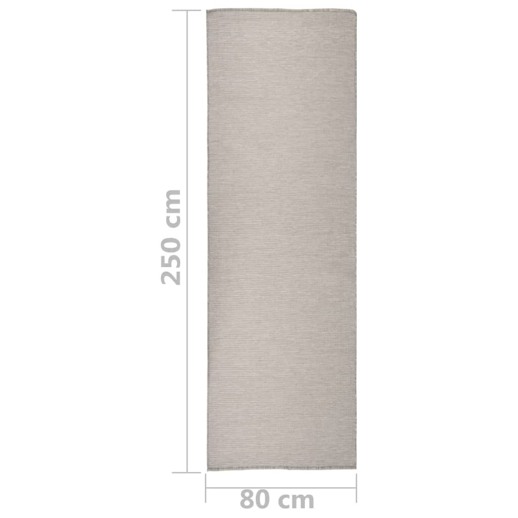 vidaXL Tapis à tissage plat d'extérieur 80x250 cm Taupe