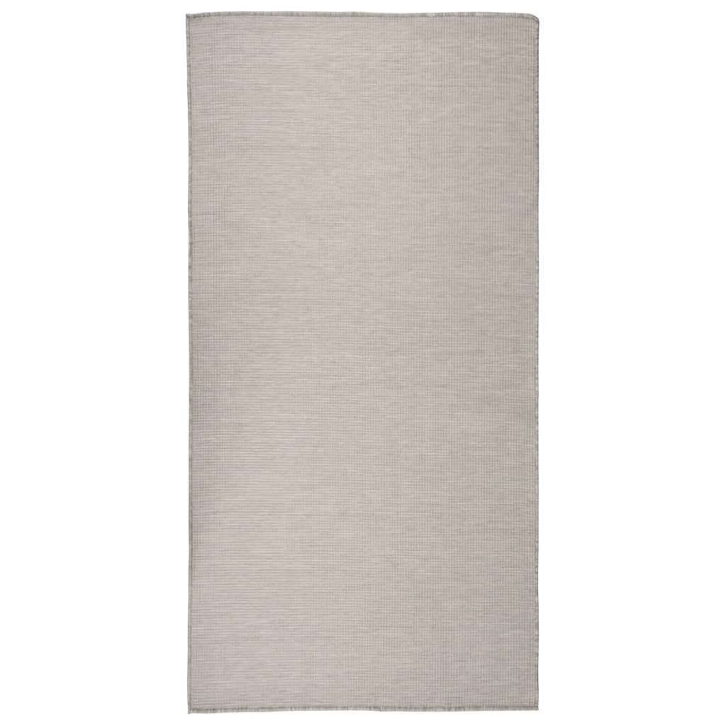 vidaXL Tapis à tissage plat d'extérieur 100x200 cm Taupe