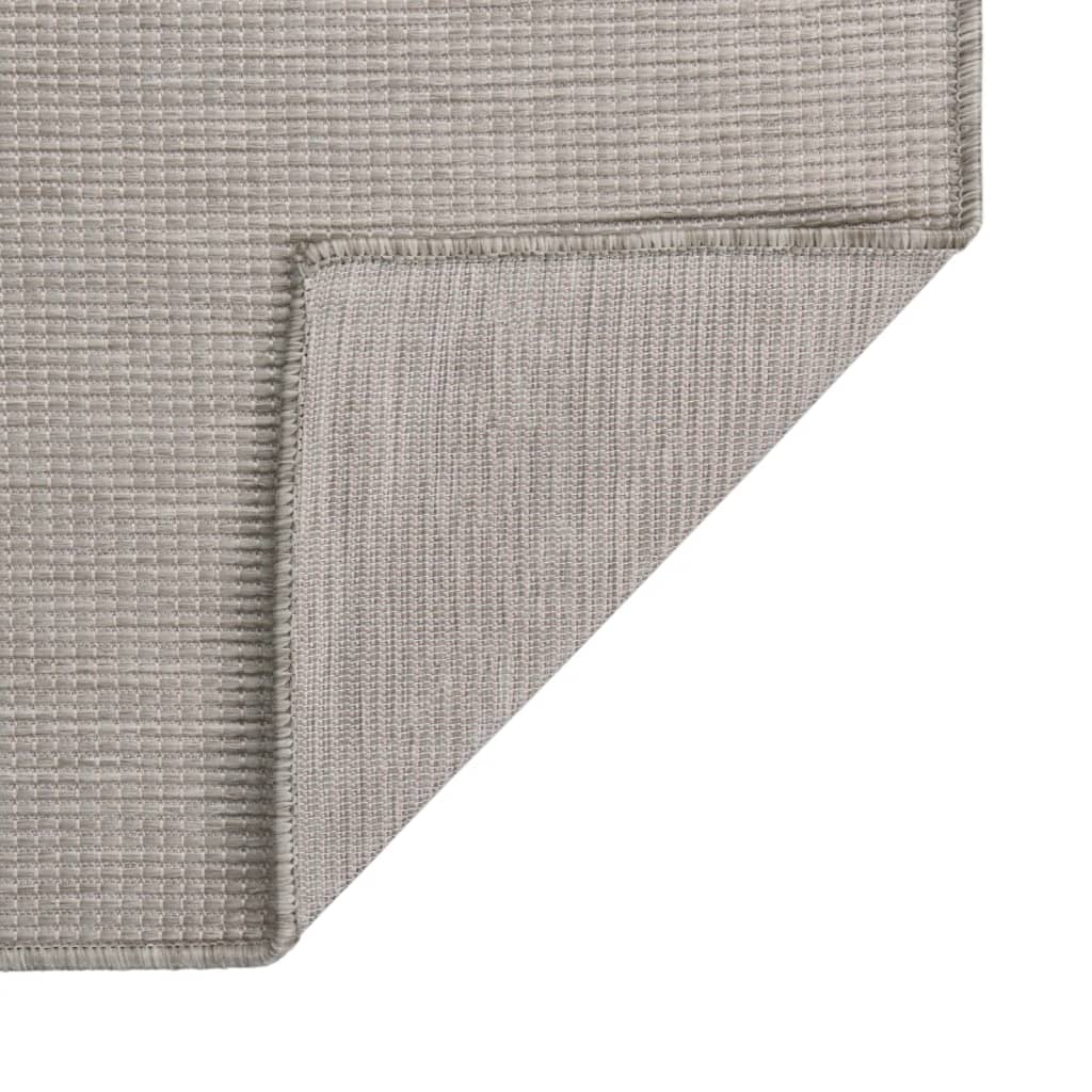 vidaXL Tapis à tissage plat d'extérieur 100x200 cm Taupe