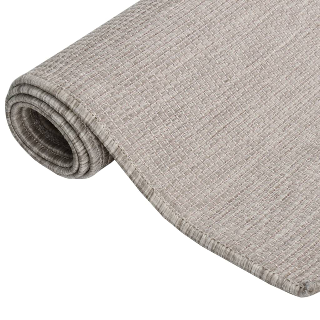 vidaXL Tapis à tissage plat d'extérieur 100x200 cm Taupe