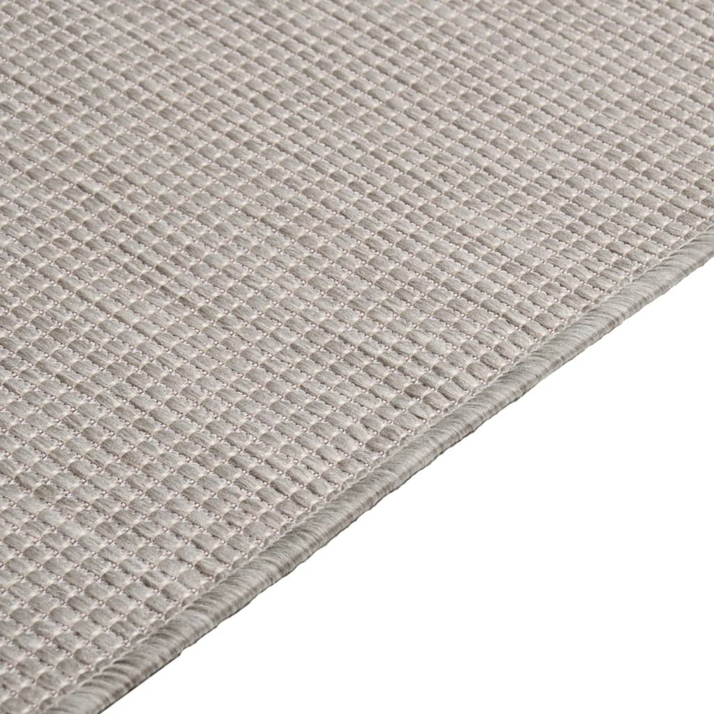 vidaXL Tapis à tissage plat d'extérieur 100x200 cm Taupe