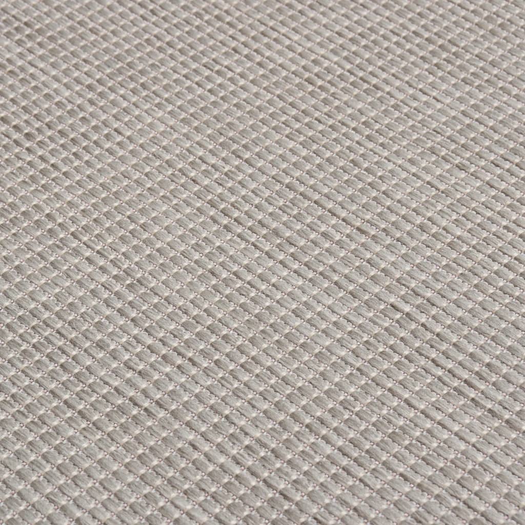 vidaXL Tapis à tissage plat d'extérieur 100x200 cm Taupe