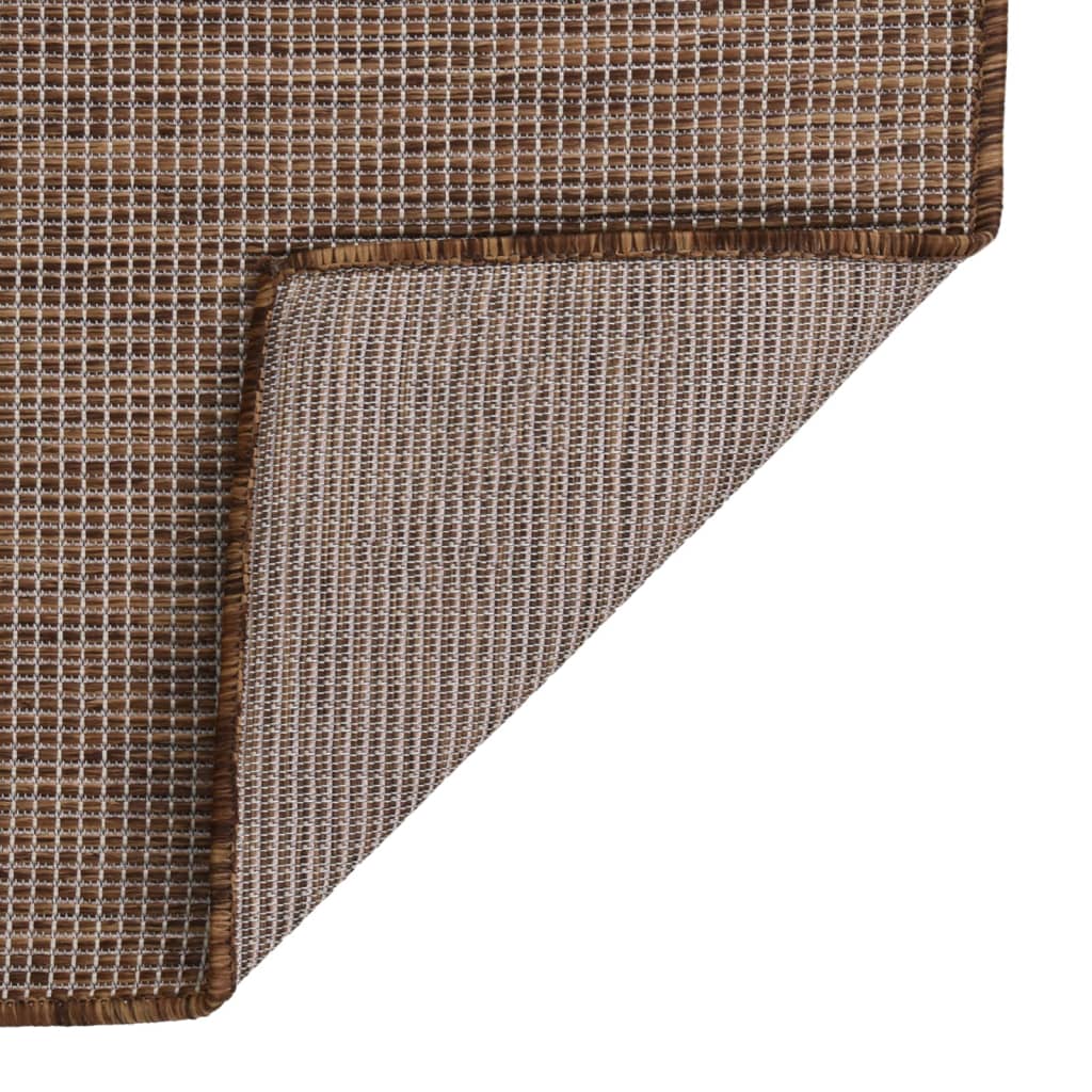 vidaXL Tapis à tissage plat d'extérieur 100x200 cm Marron