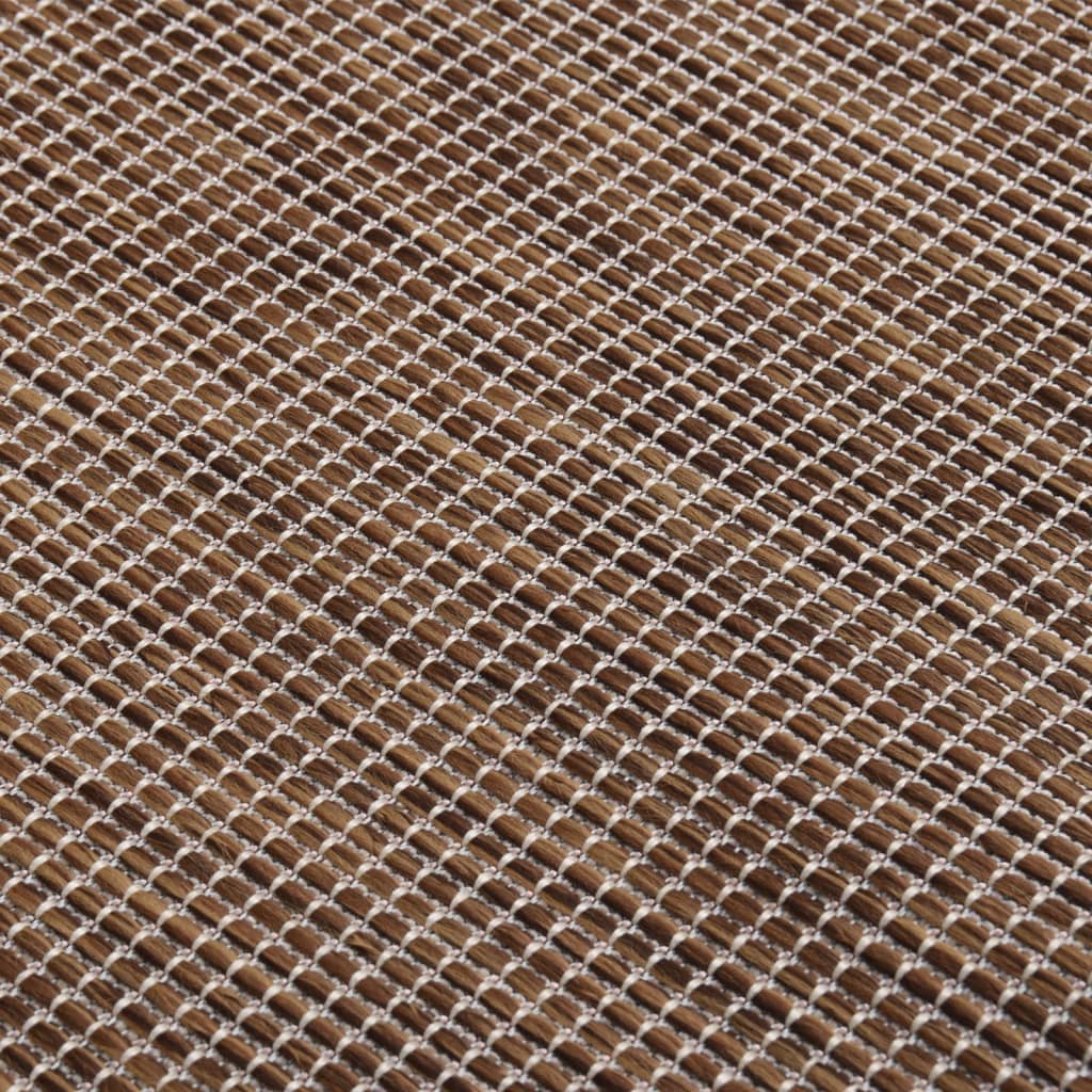 vidaXL Tapis à tissage plat d'extérieur 140x200 cm Marron