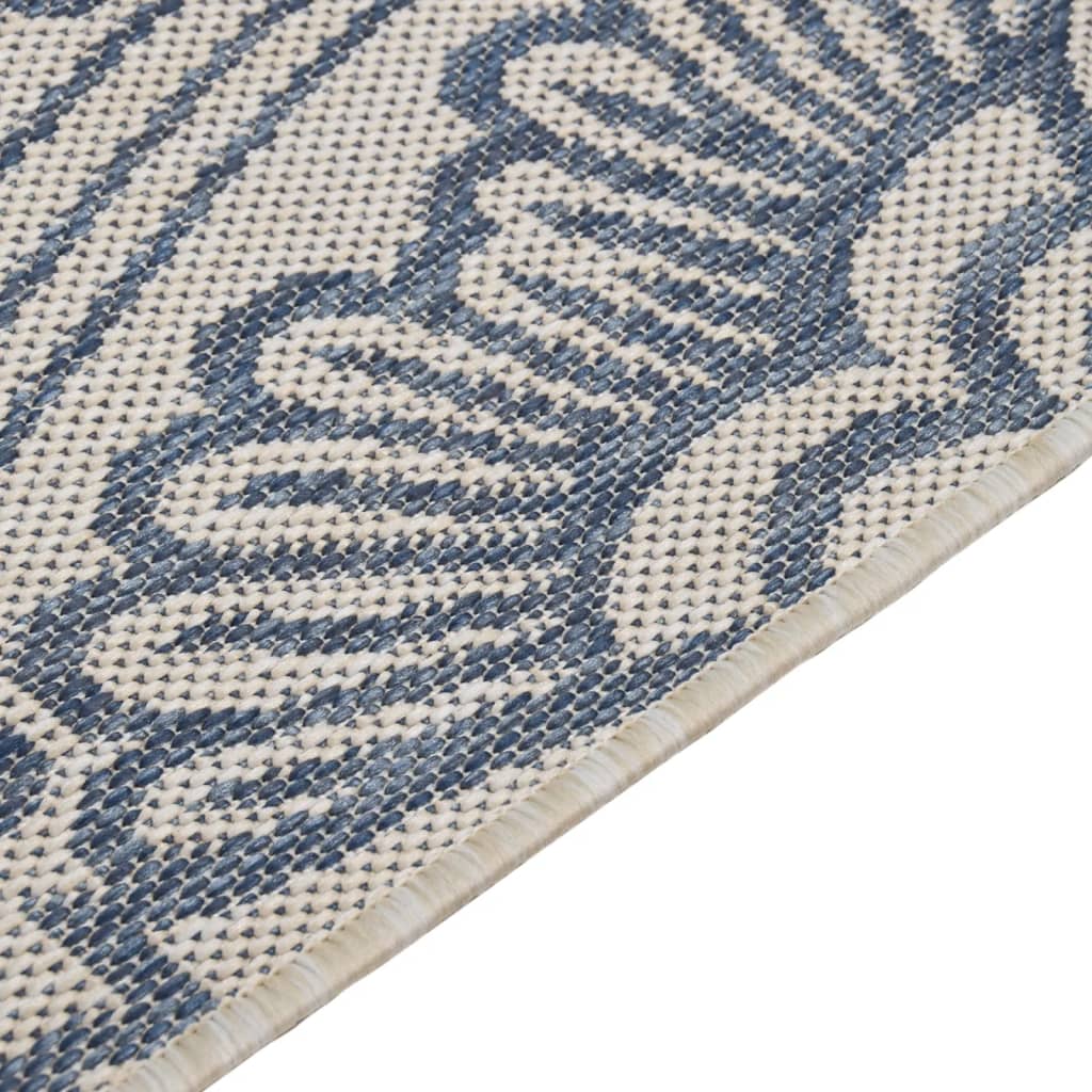 vidaXL Tapis à tissage plat d'extérieur 140x200 cm Motif bleu