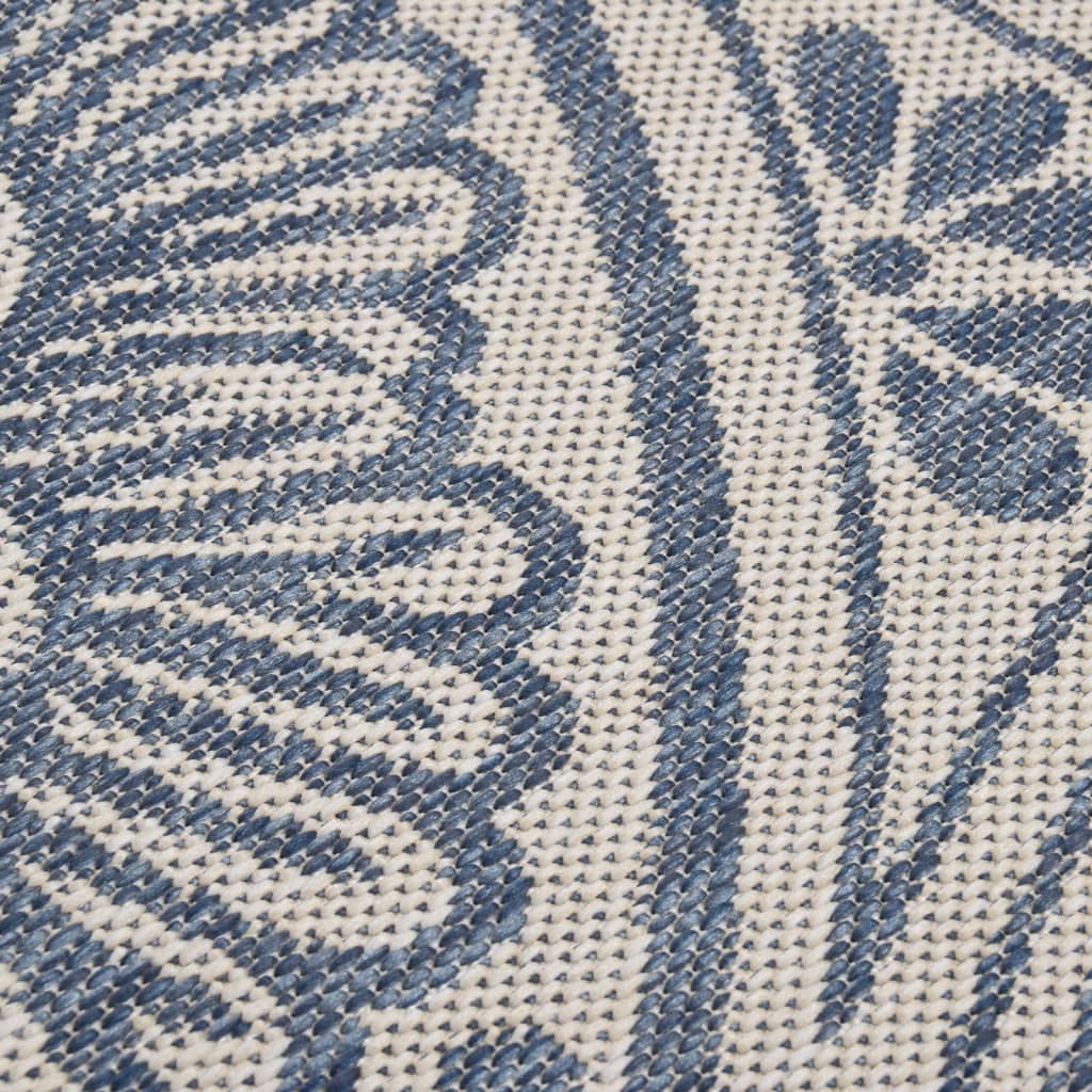 vidaXL Tapis à tissage plat d'extérieur 140x200 cm Motif bleu