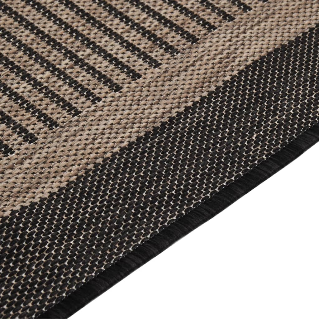 vidaXL Tapis à tissage plat d'extérieur 140x200 cm Marron foncé