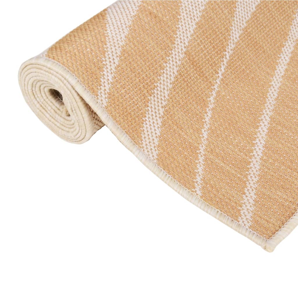 vidaXL Tapis à tissage plat d'extérieur 80x250 cm Motif de feuille