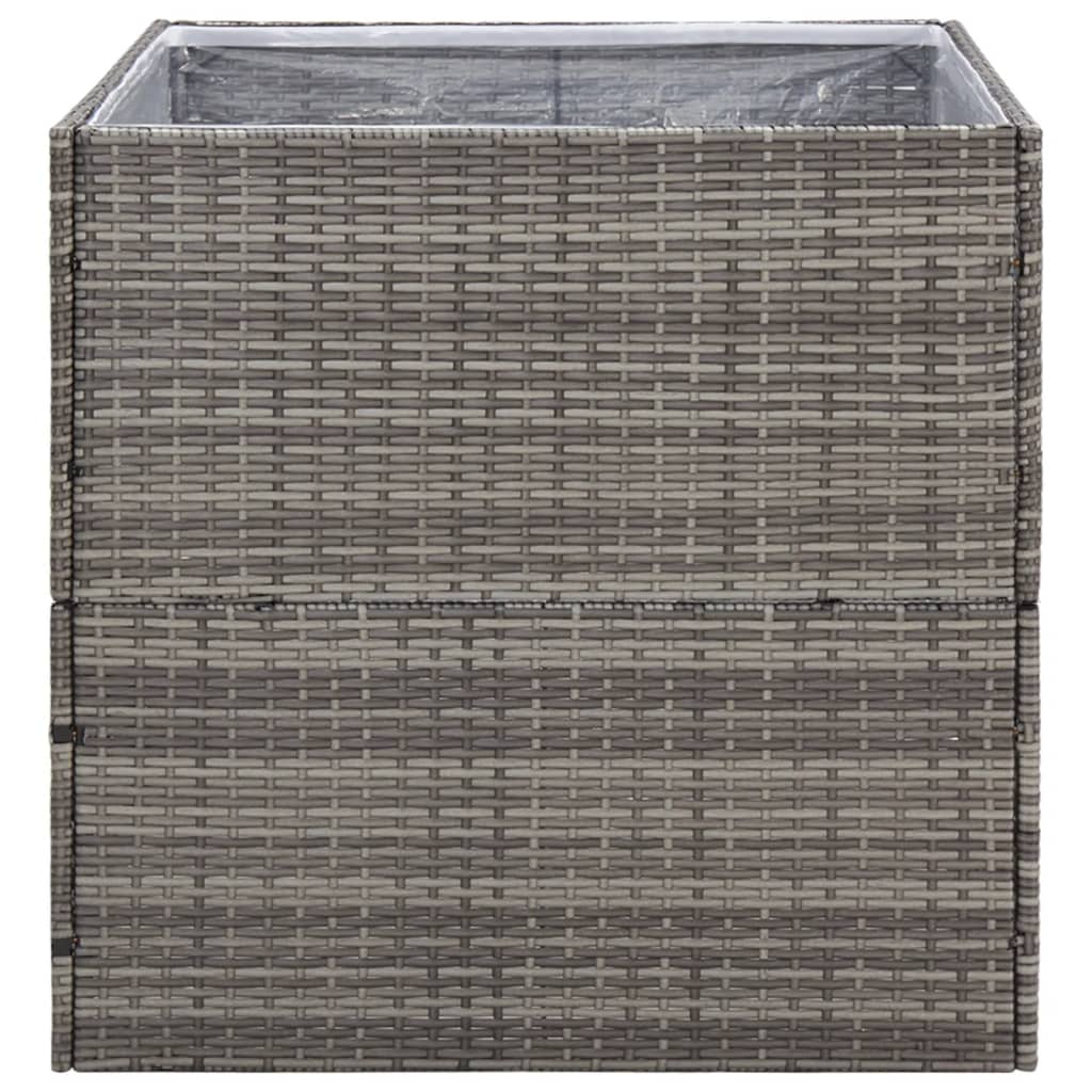 vidaXL Jardinière Gris 80x80x80 cm Résine tressée