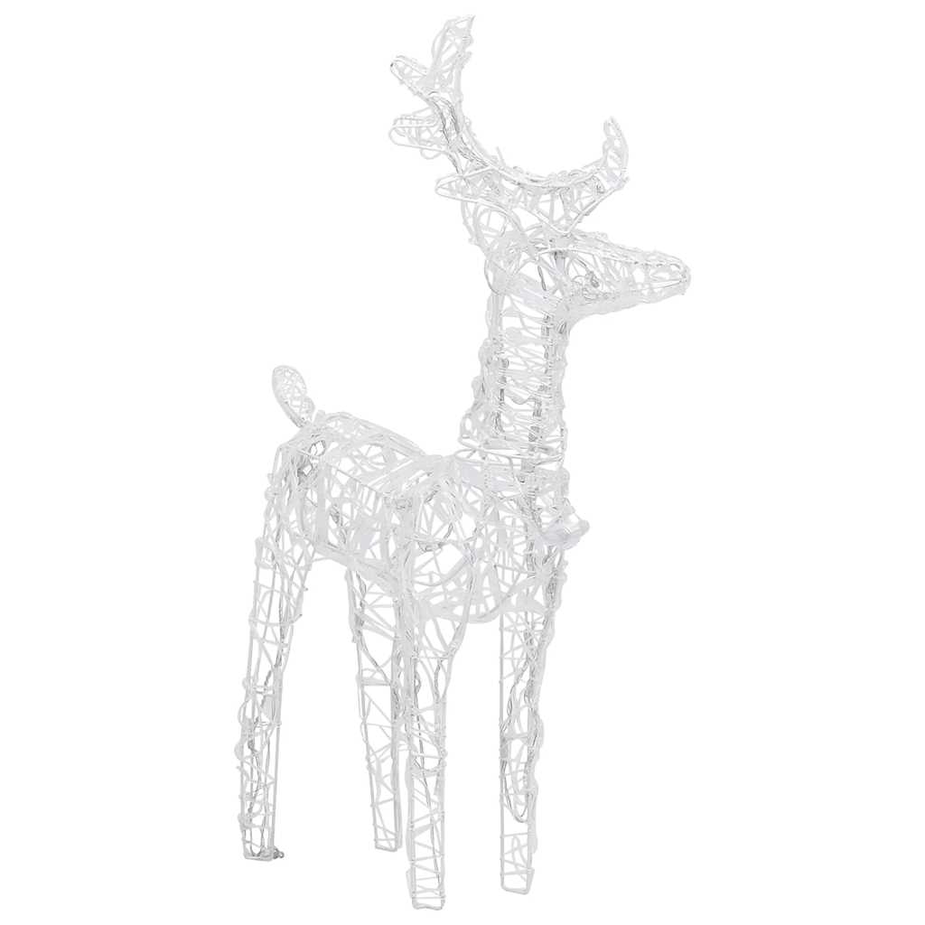 vidaXL Rennes de Noël 2 pcs 80 LED Blanc chaud Acrylique