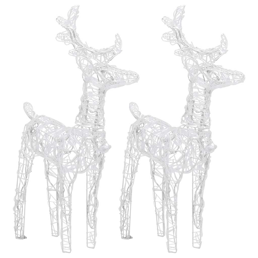 vidaXL Rennes de Noël 2 pcs 80 LED Blanc froid Acrylique