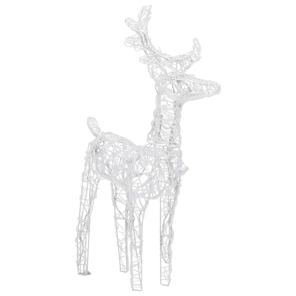 vidaXL Rennes de Noël 2 pcs 80 LED Blanc froid Acrylique