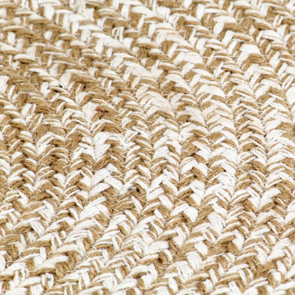 vidaXL Tapis fait à la main Jute Blanc et marron 240 cm