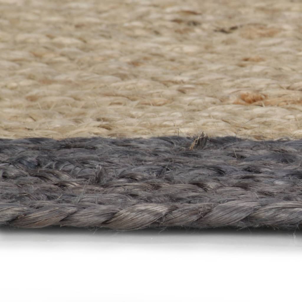 vidaXL Tapis fait à la main Jute avec bord gris foncé 240 cm