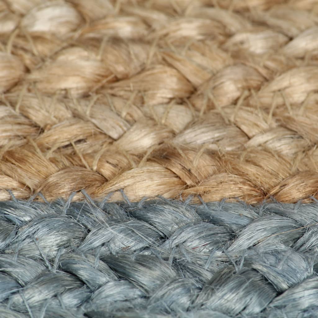 vidaXL Tapis fait à la main Jute avec bord vert olive 210 cm