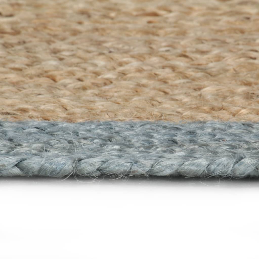 vidaXL Tapis fait à la main Jute avec bord vert olive 210 cm