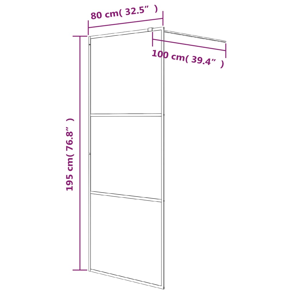vidaXL Paroi de douche Argenté 80x195 cm Verre ESG transparent