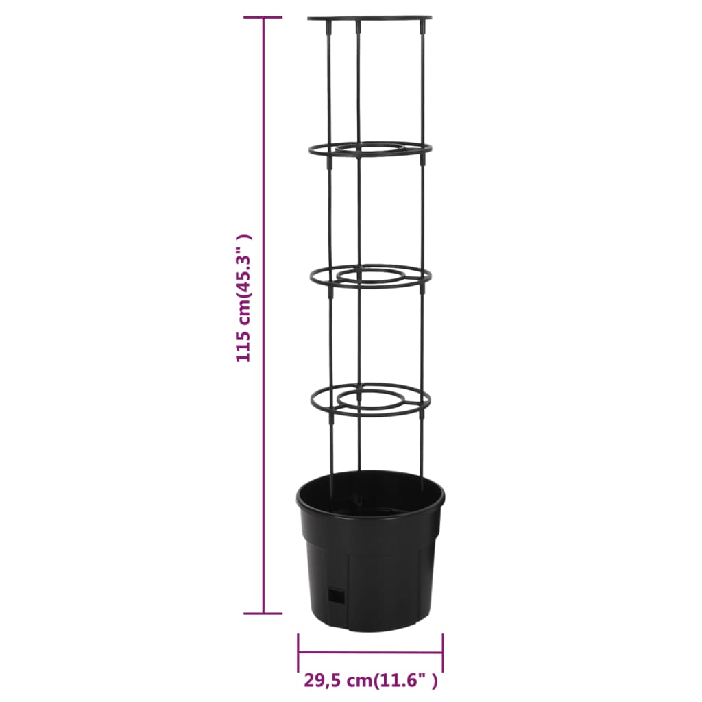 vidaXL Jardinière à tomate Anthracite Ø29,5x115 cm Polypropylène