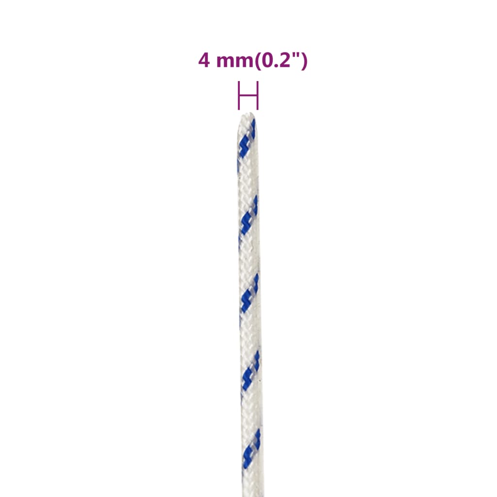 vidaXL Corde de bateau Blanc 4 mm 100 m Polypropylène