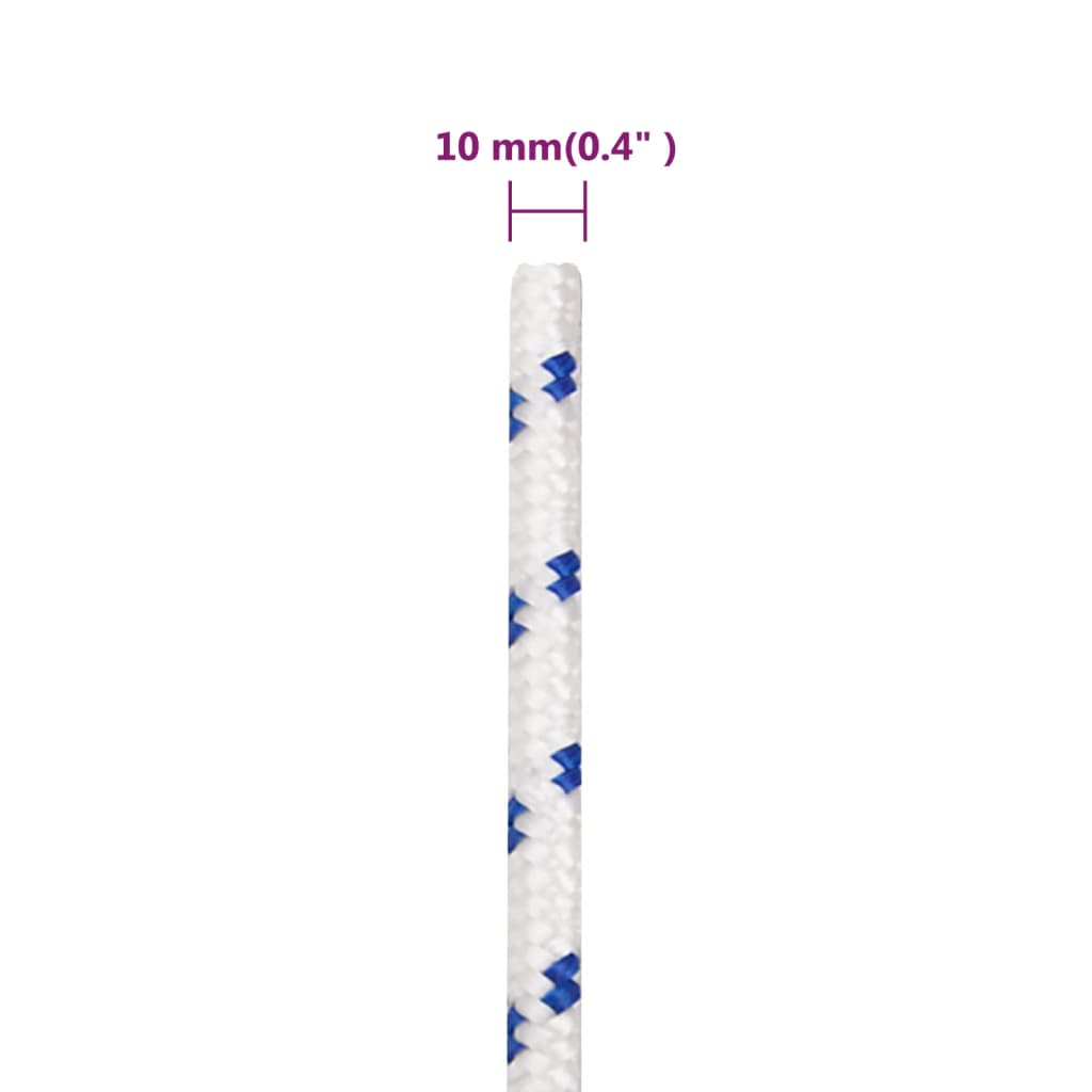 vidaXL Corde de bateau Blanc 10 mm 25 m Polypropylène