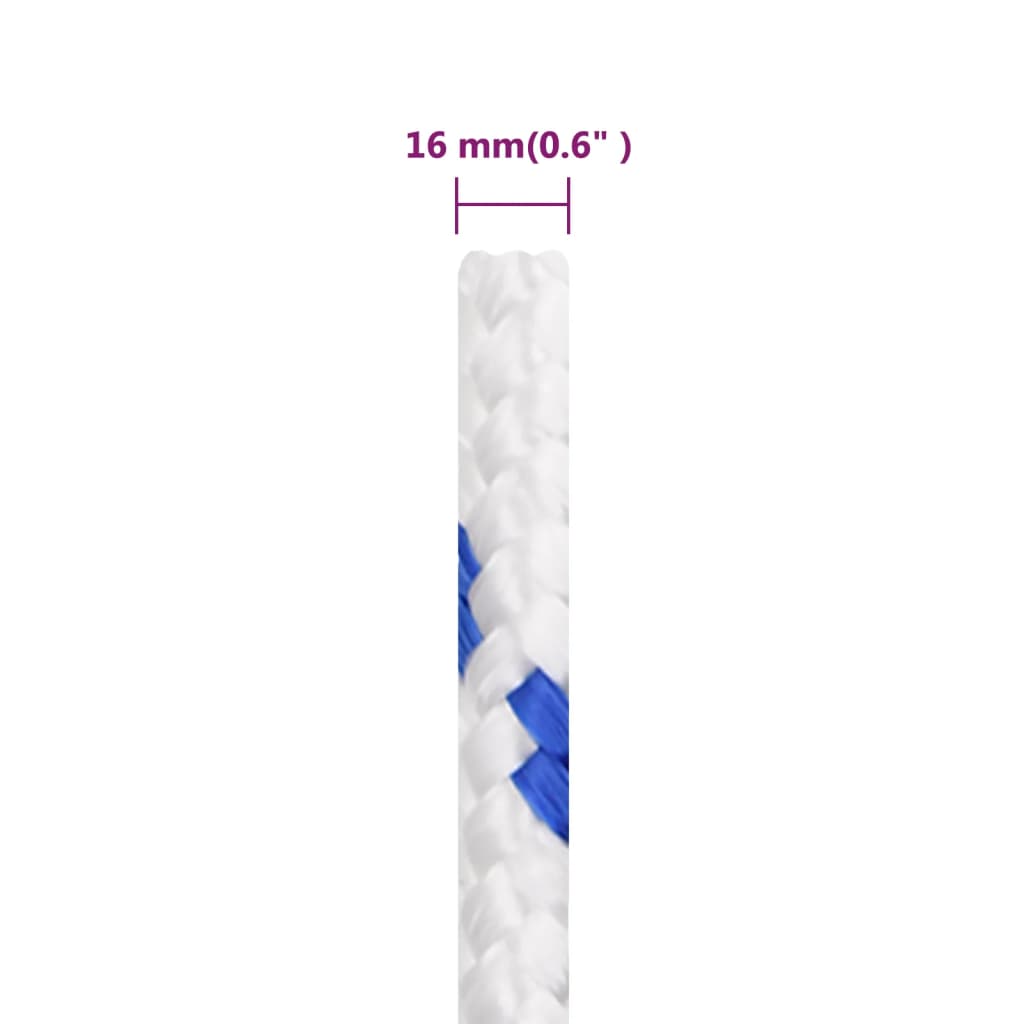 vidaXL Corde de bateau Blanc 16 mm 25 m Polypropylène