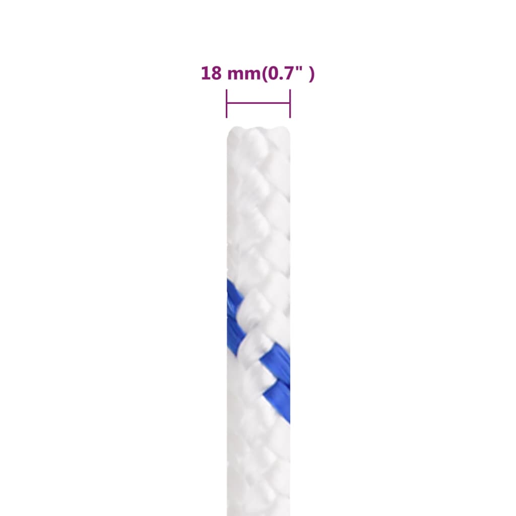 vidaXL Corde de bateau Blanc 18 mm 25 m Polypropylène