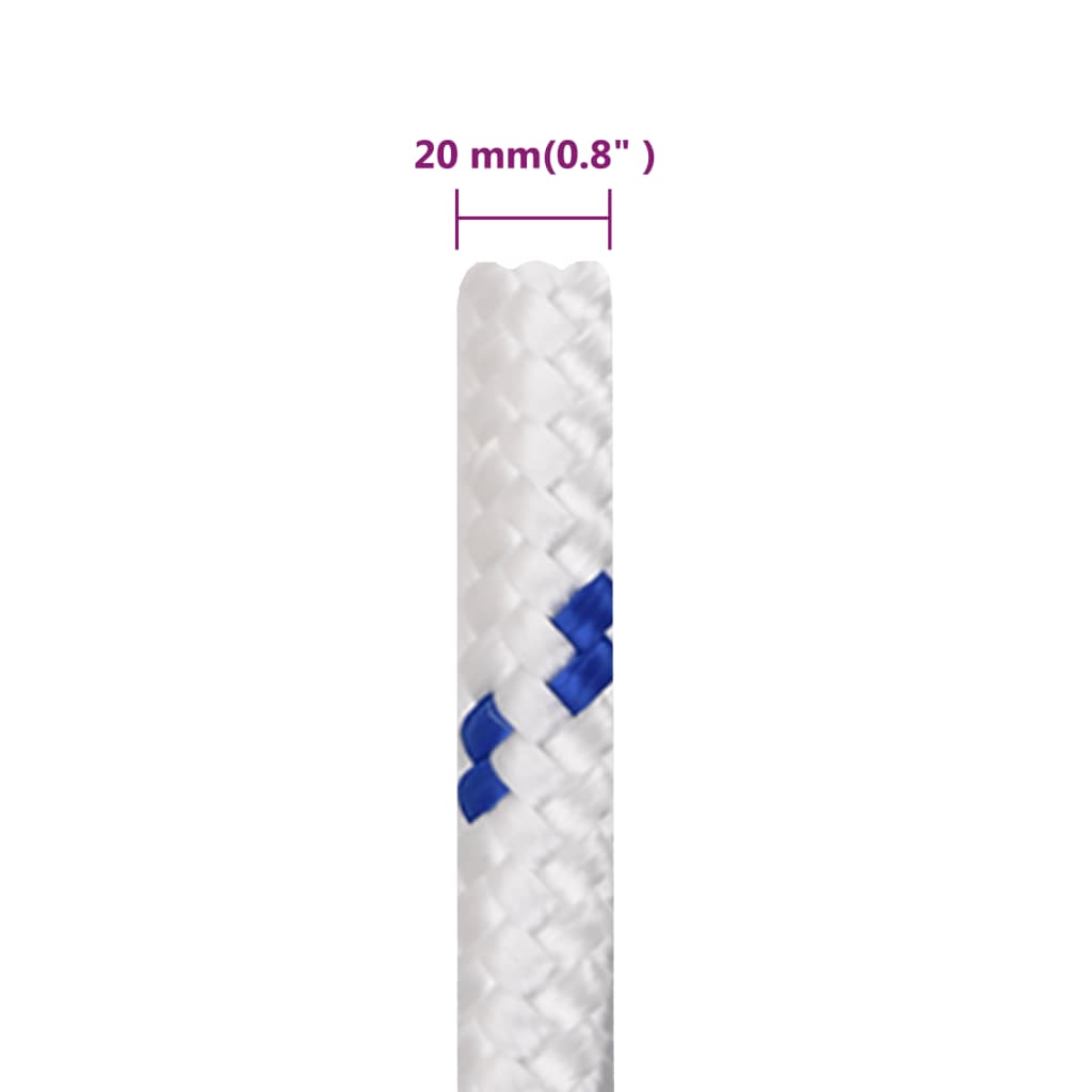 vidaXL Corde de bateau Blanc 20 mm 25 m Polypropylène