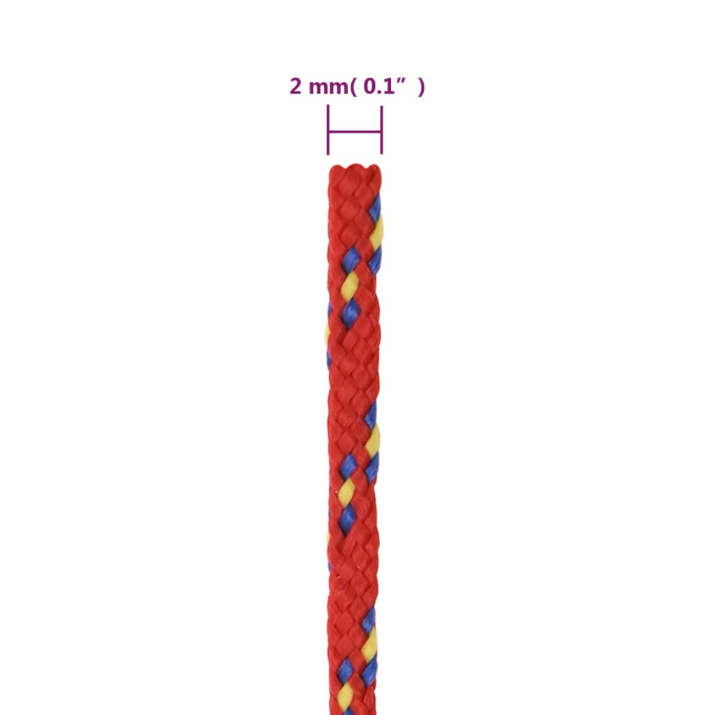 vidaXL Corde de bateau Rouge 2 mm 500 m Polypropylène