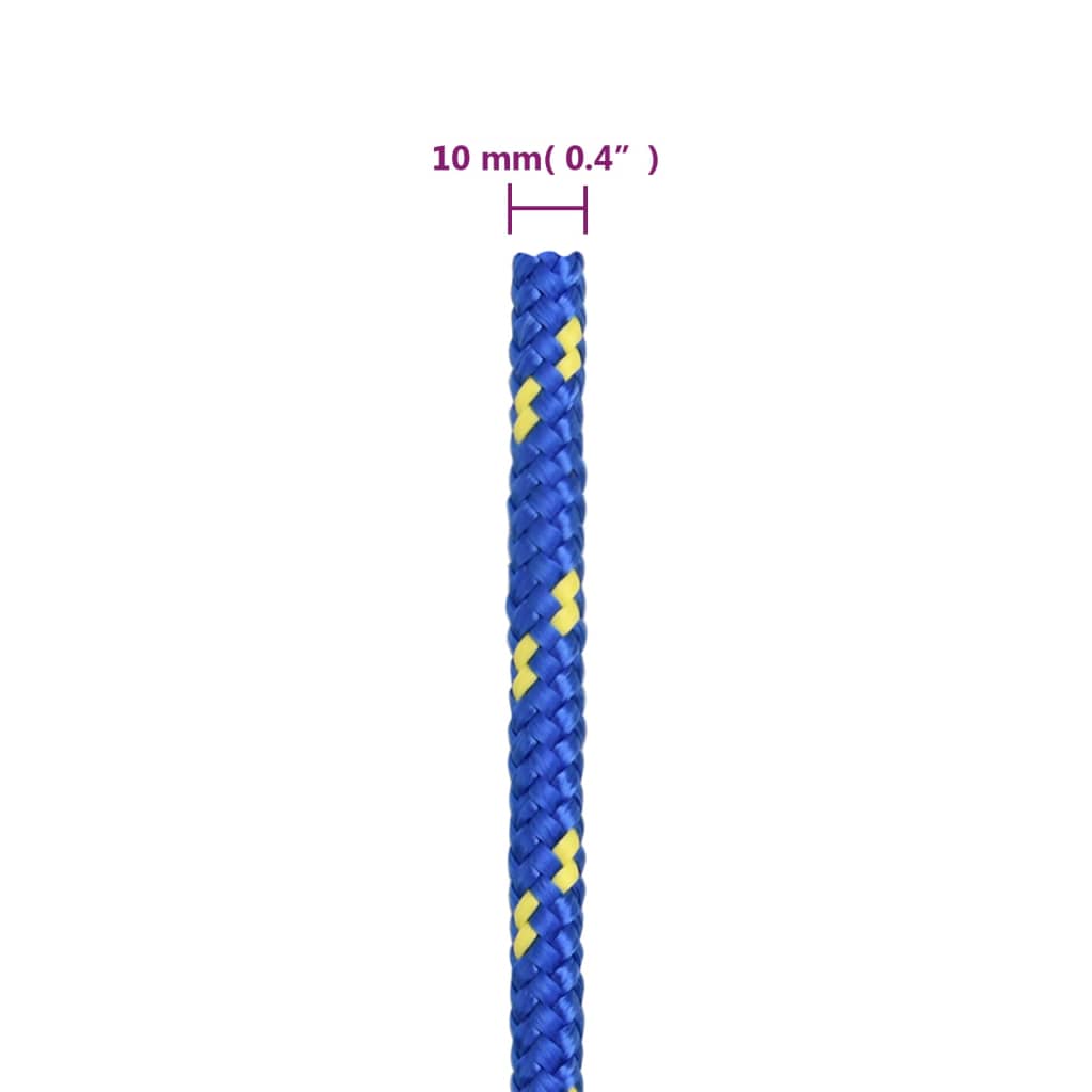 vidaXL Corde de bateau Bleu 10 mm 100 m Polypropylène