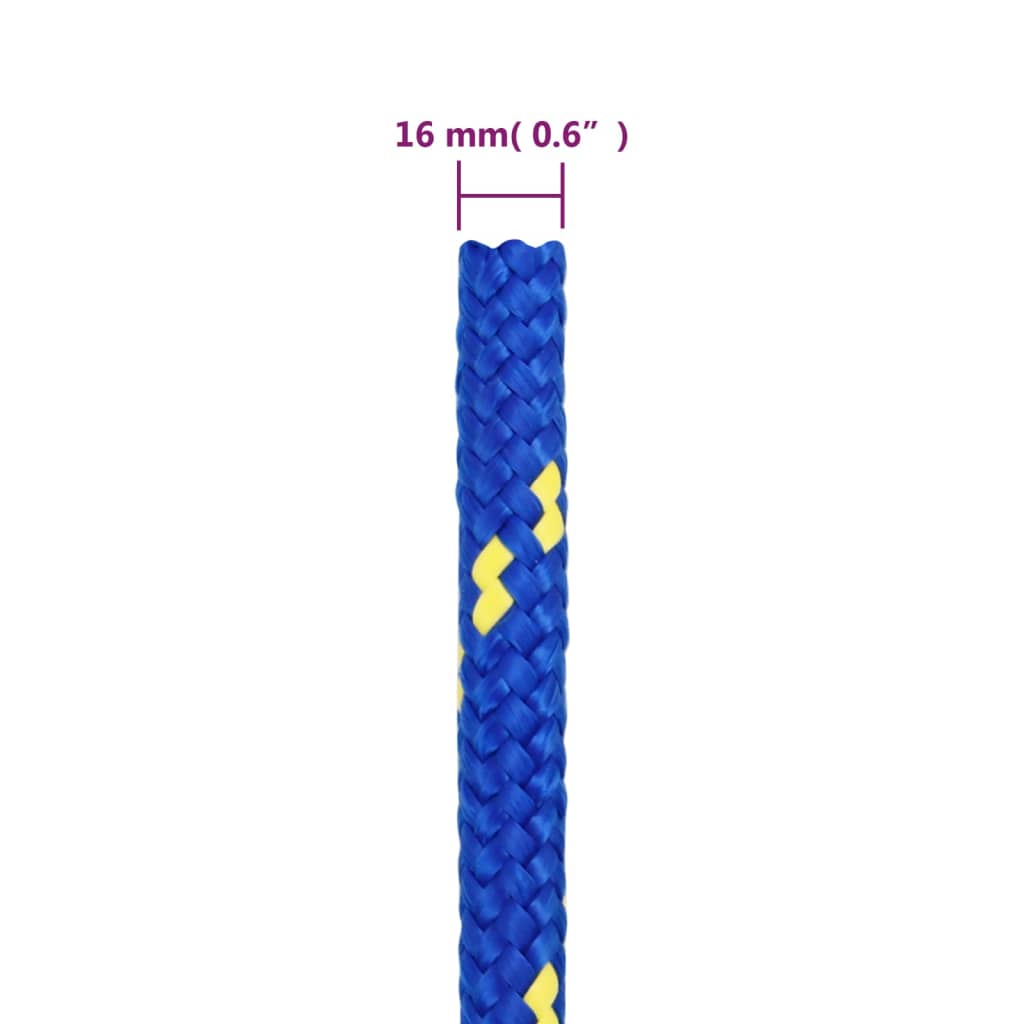 vidaXL Corde de bateau Bleu 16 mm 100 m Polypropylène