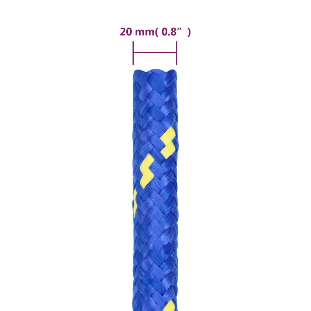 vidaXL Corde de bateau Bleu 20 mm 100 m Polypropylène
