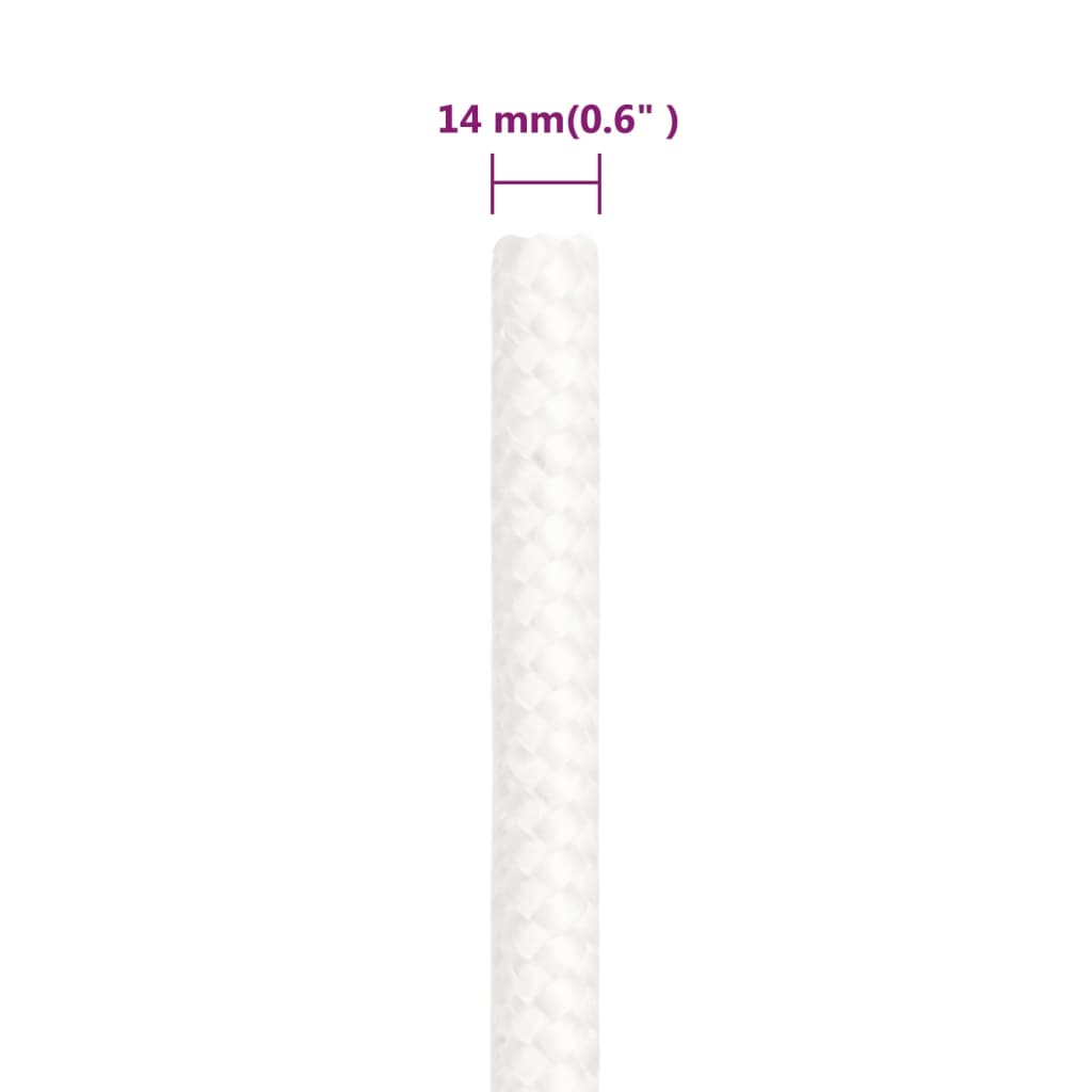 vidaXL Corde de bateau Blanc complet 14 mm 50 m Polypropylène