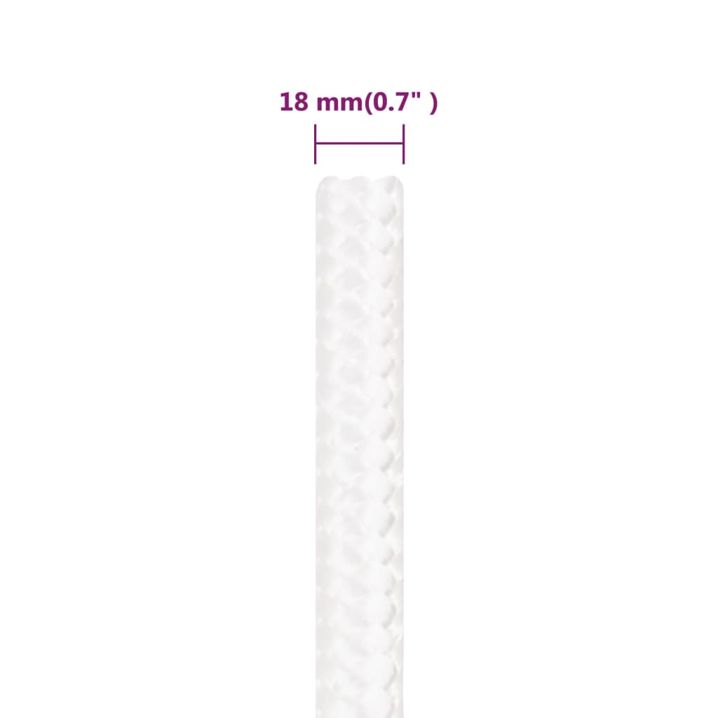 vidaXL Corde de bateau Blanc complet 18 mm 50 m Polypropylène