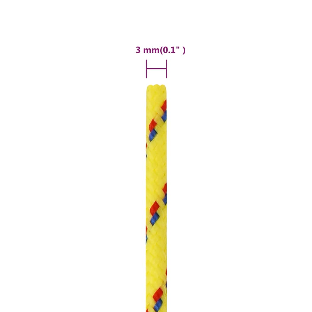 vidaXL Corde de bateau Jaune 3 mm 25 m Polypropylène