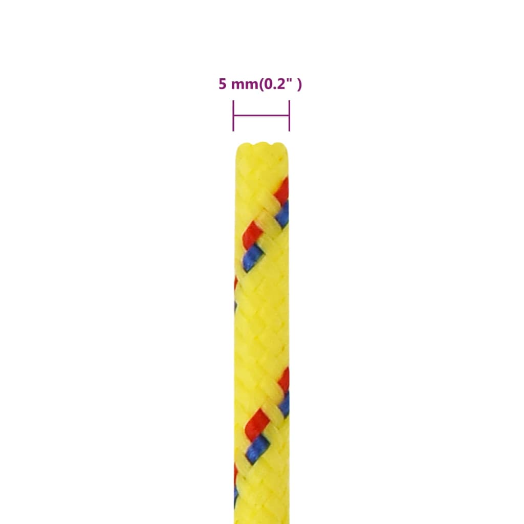 vidaXL Corde de bateau Jaune 5 mm 500 m Polypropylène