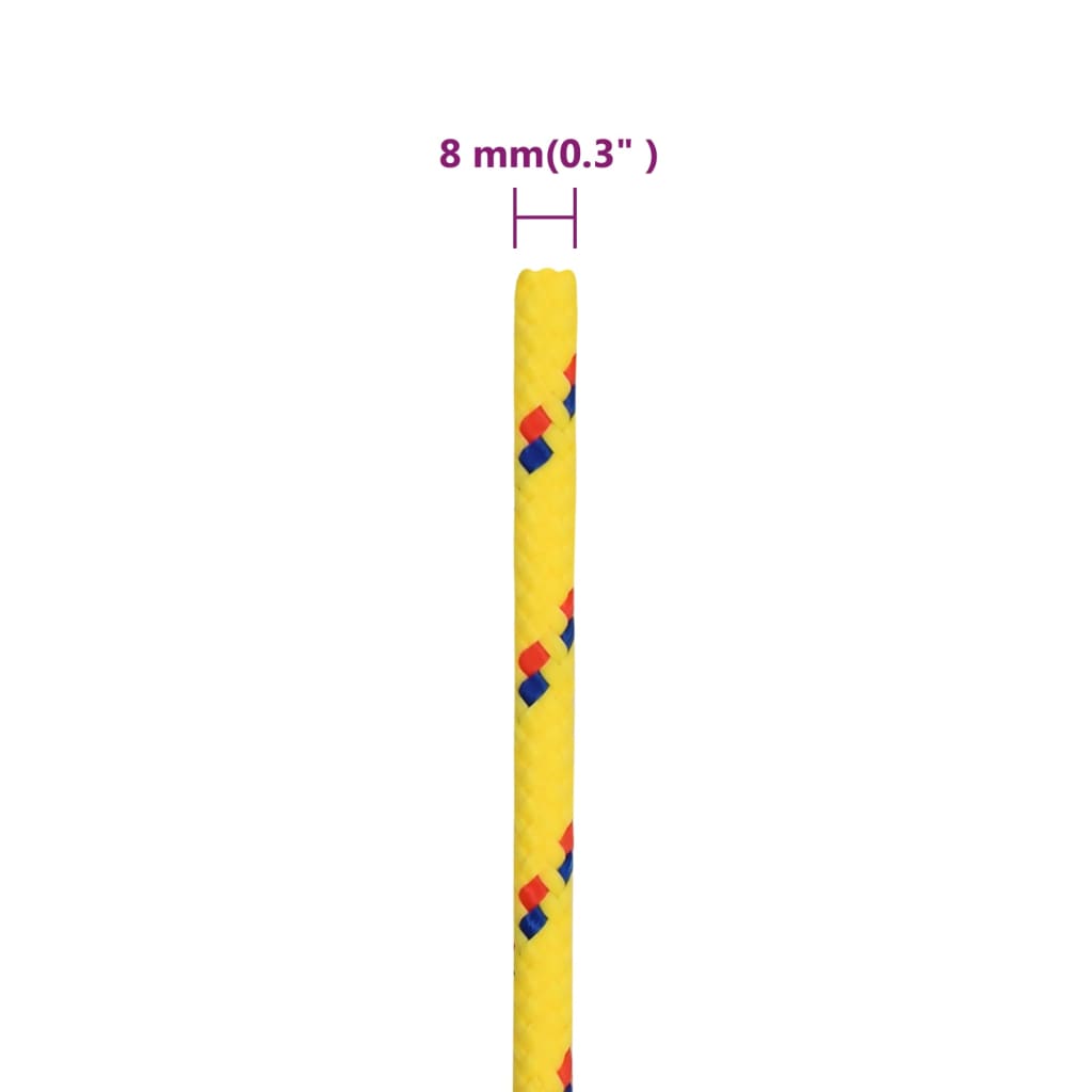 vidaXL Corde de bateau Jaune 8 mm 500 m Polypropylène
